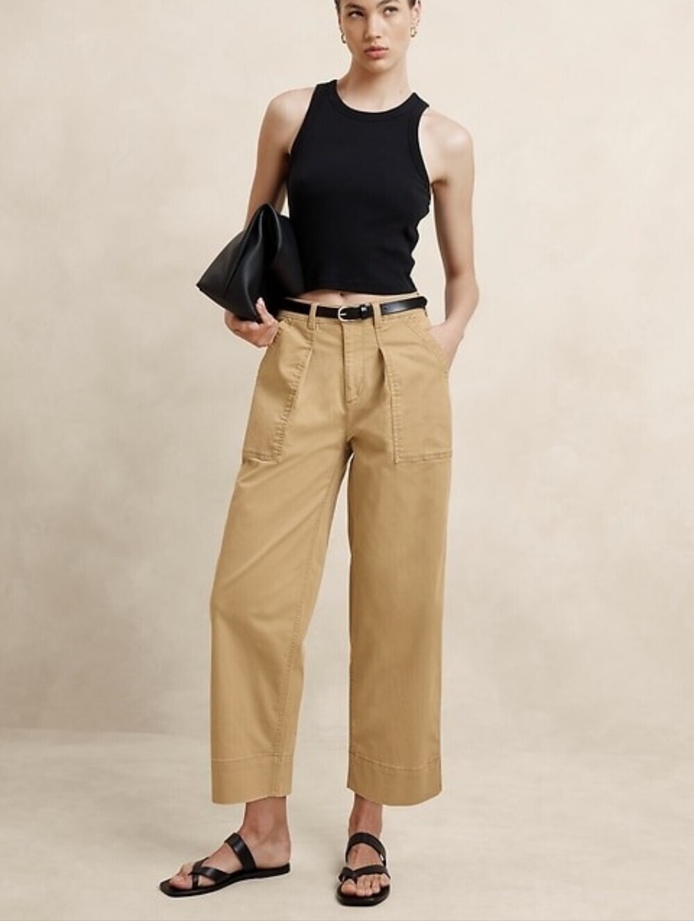 Banana Republic NEW British Khaki Authentic Chino Cropped Barrel Pant SZ 6 Chic